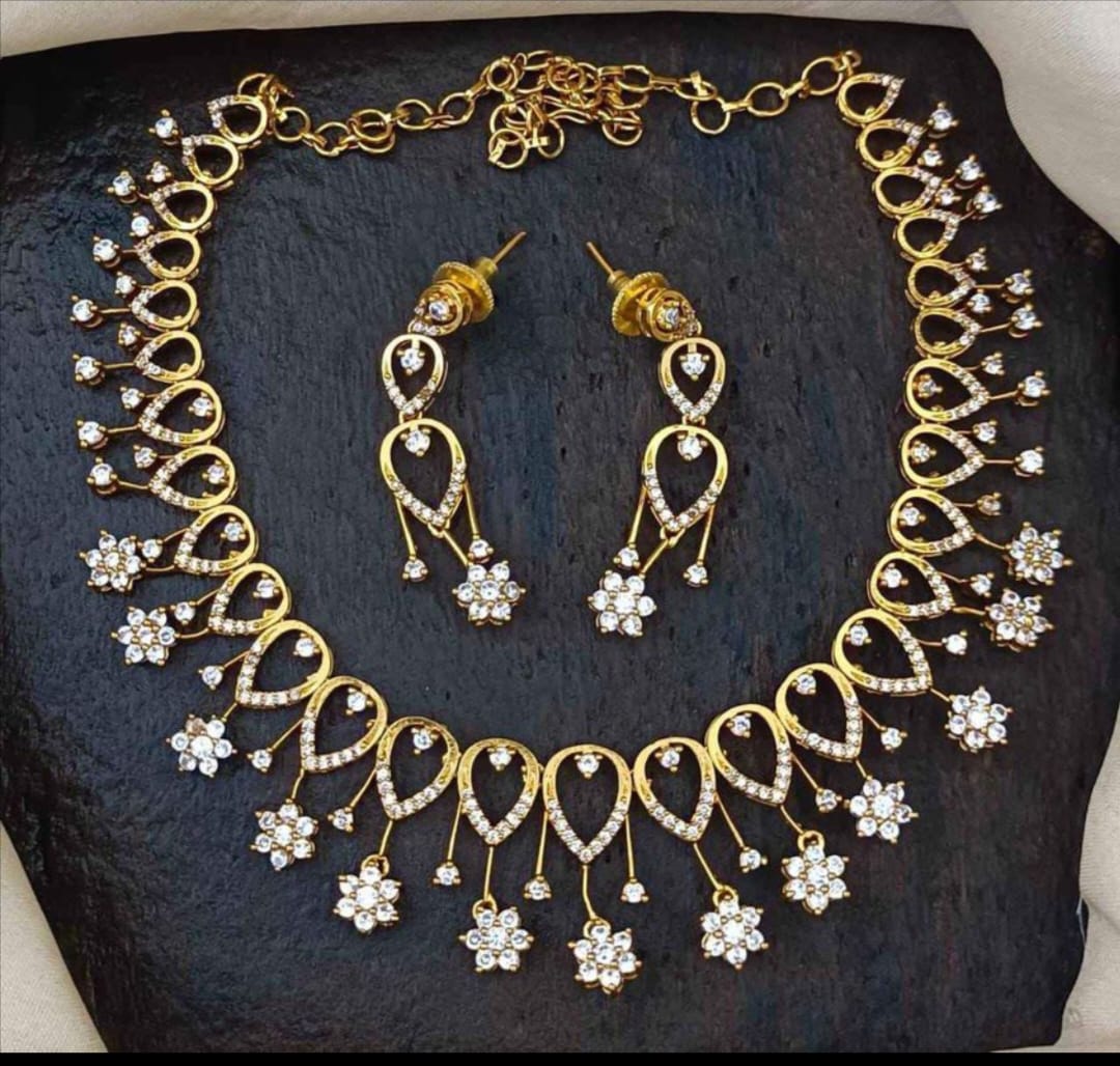 Attractive star studded AD Necklace