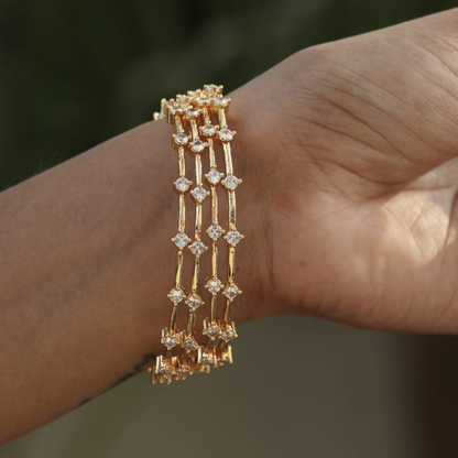 Stunning White Stone Bangles