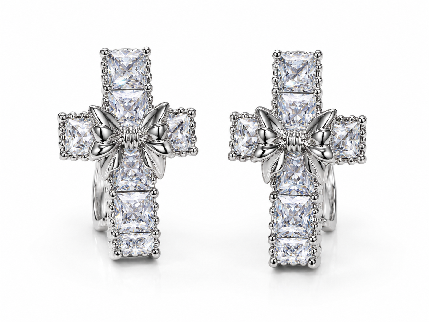 Silver Plated Cross Studs