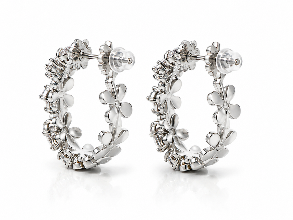 Flower Boho Hoop Earrings