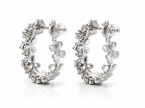Flower Boho Hoop Earrings