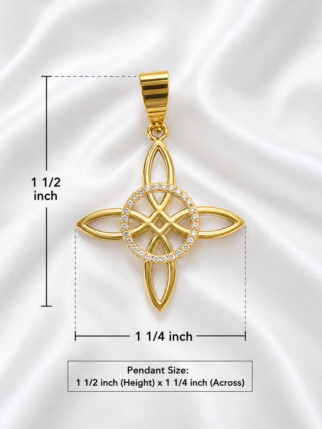 Gold Plated Zircon Celtic Pendant