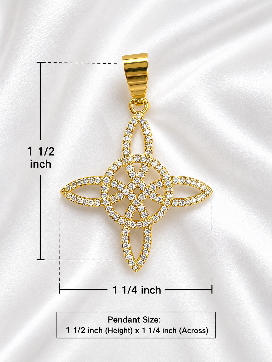 Gold Plated Zircon Celtic Pendant