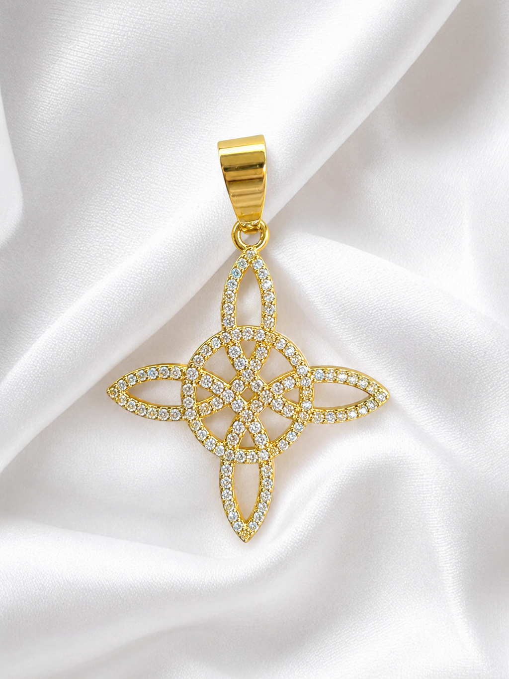 Gold Plated Zircon Celtic Pendant