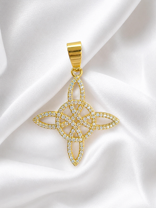 Gold Plated Zircon Celtic Pendant