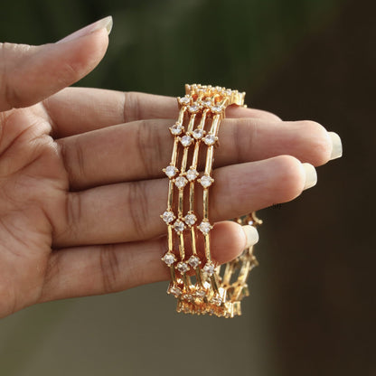 Stunning White Stone Bangles