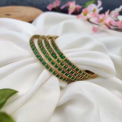 Imitation Green Stone Bangles