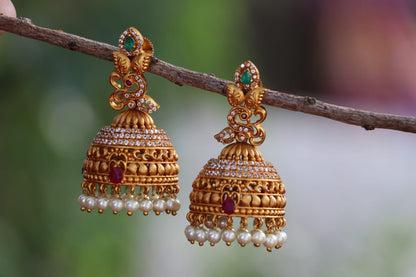 Elegant bridal Peacock Jhumkas