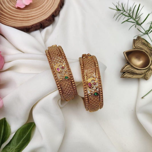 Premium Quality Bangles with peacock design