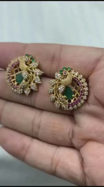 Elegant Peacock design Ad earrings